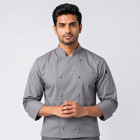 Gray Full Sleeve Chef Coat