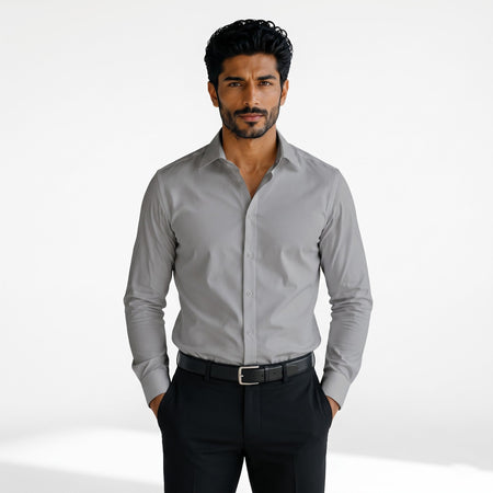Men’s Gray Formal Corporate Shirt