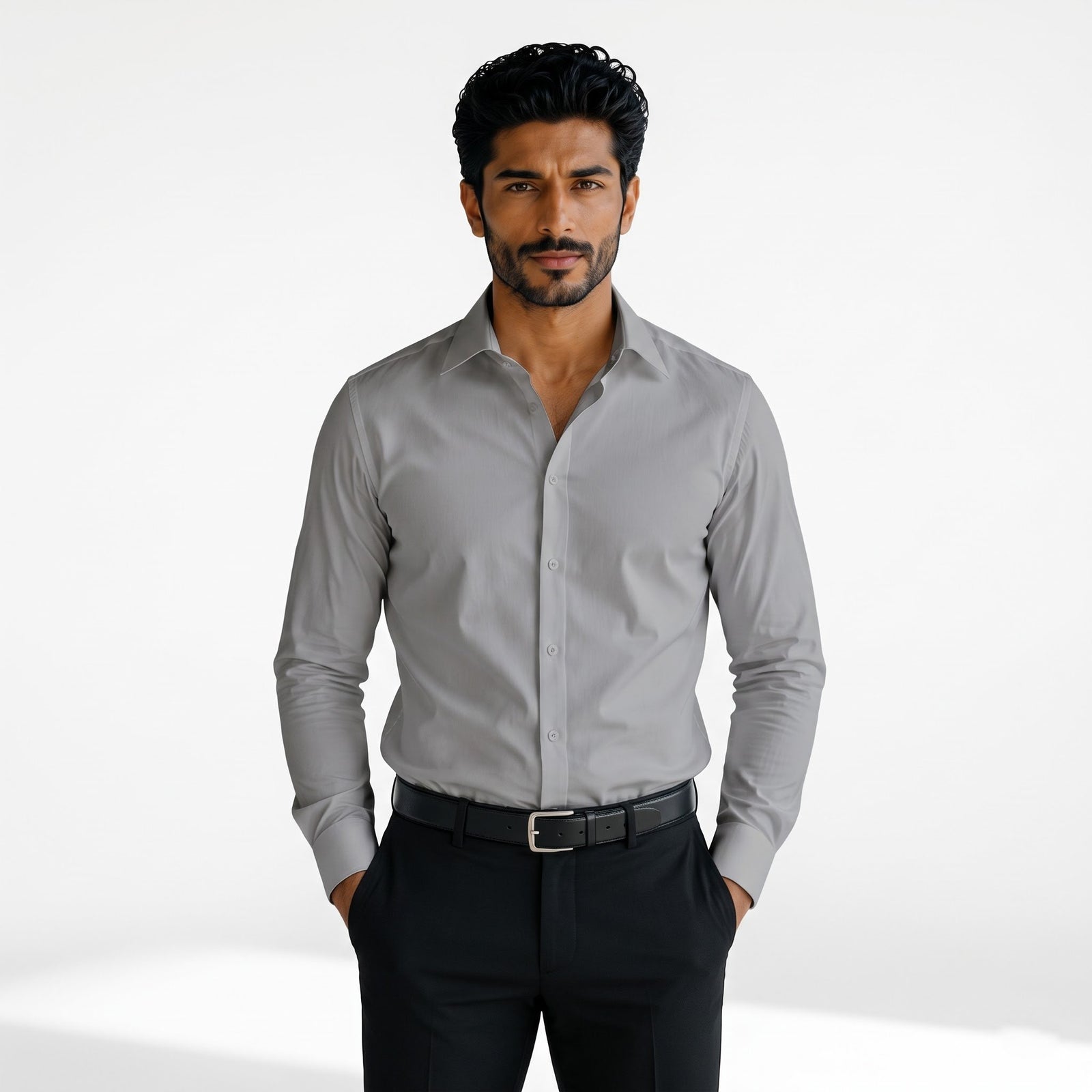 Men’s Gray Formal Corporate Shirt