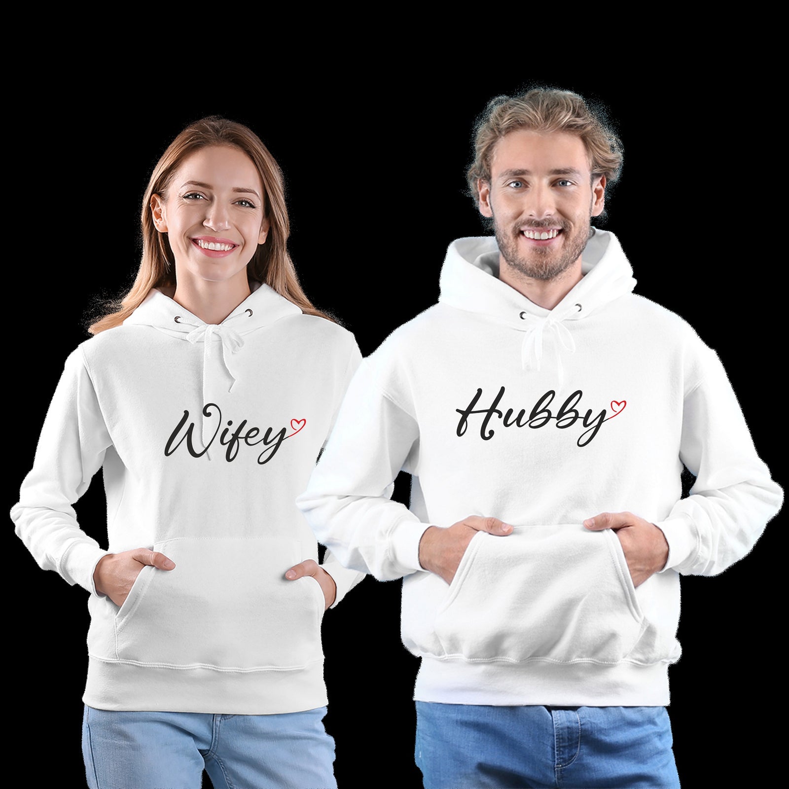 Hubby Wifey Couple Hoodie