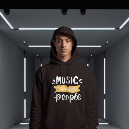 Music connect People Black Hoodie