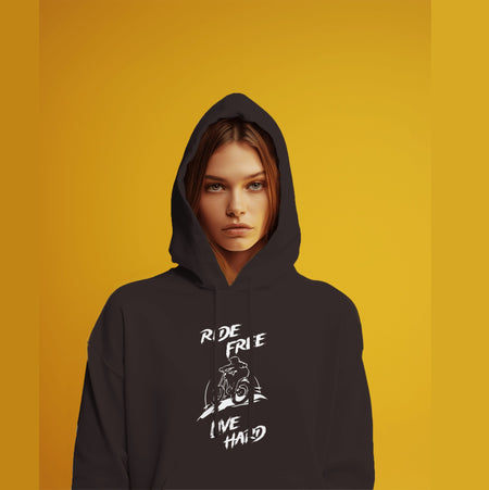 Live free live hard black hoodie