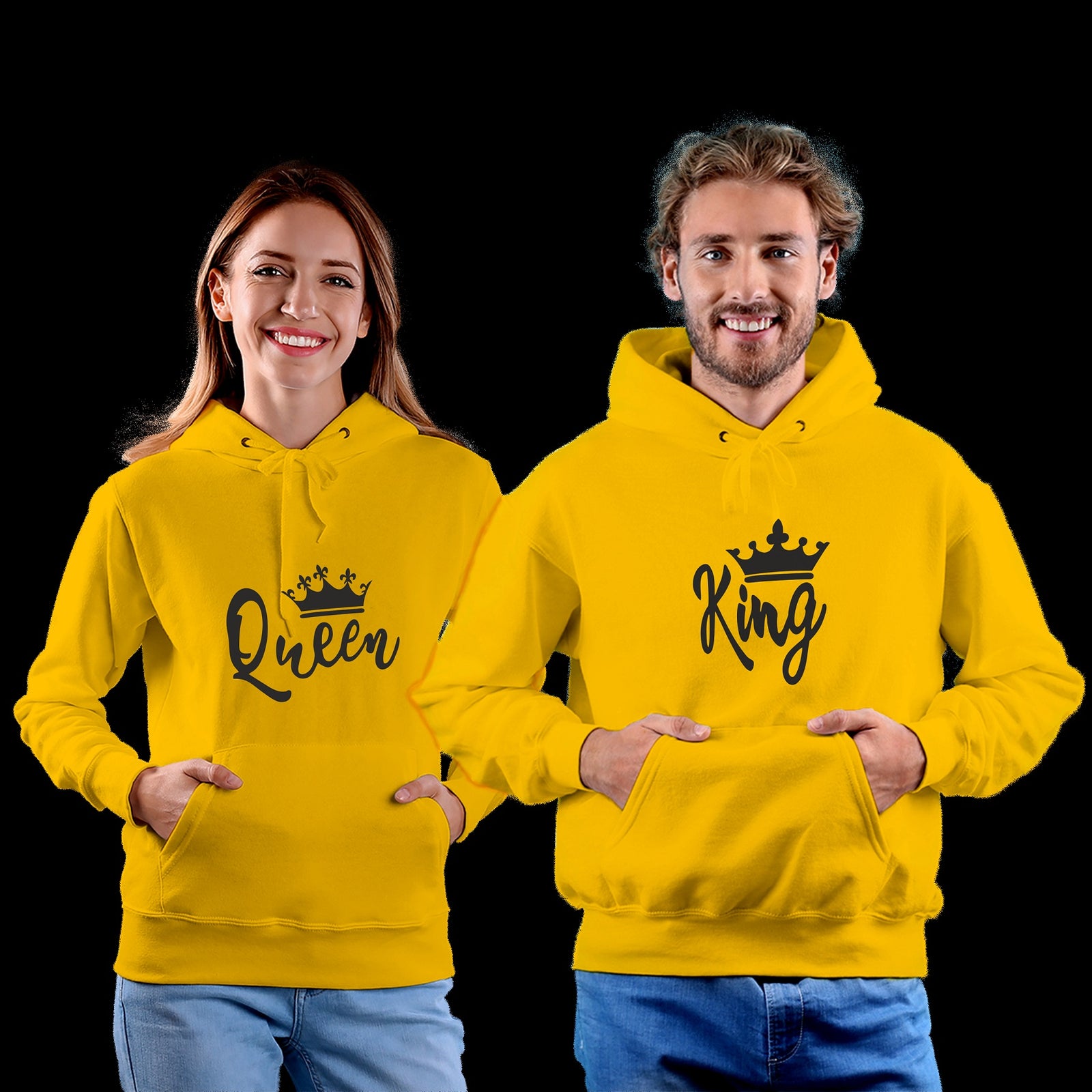 King Queen Yellow Hoodie