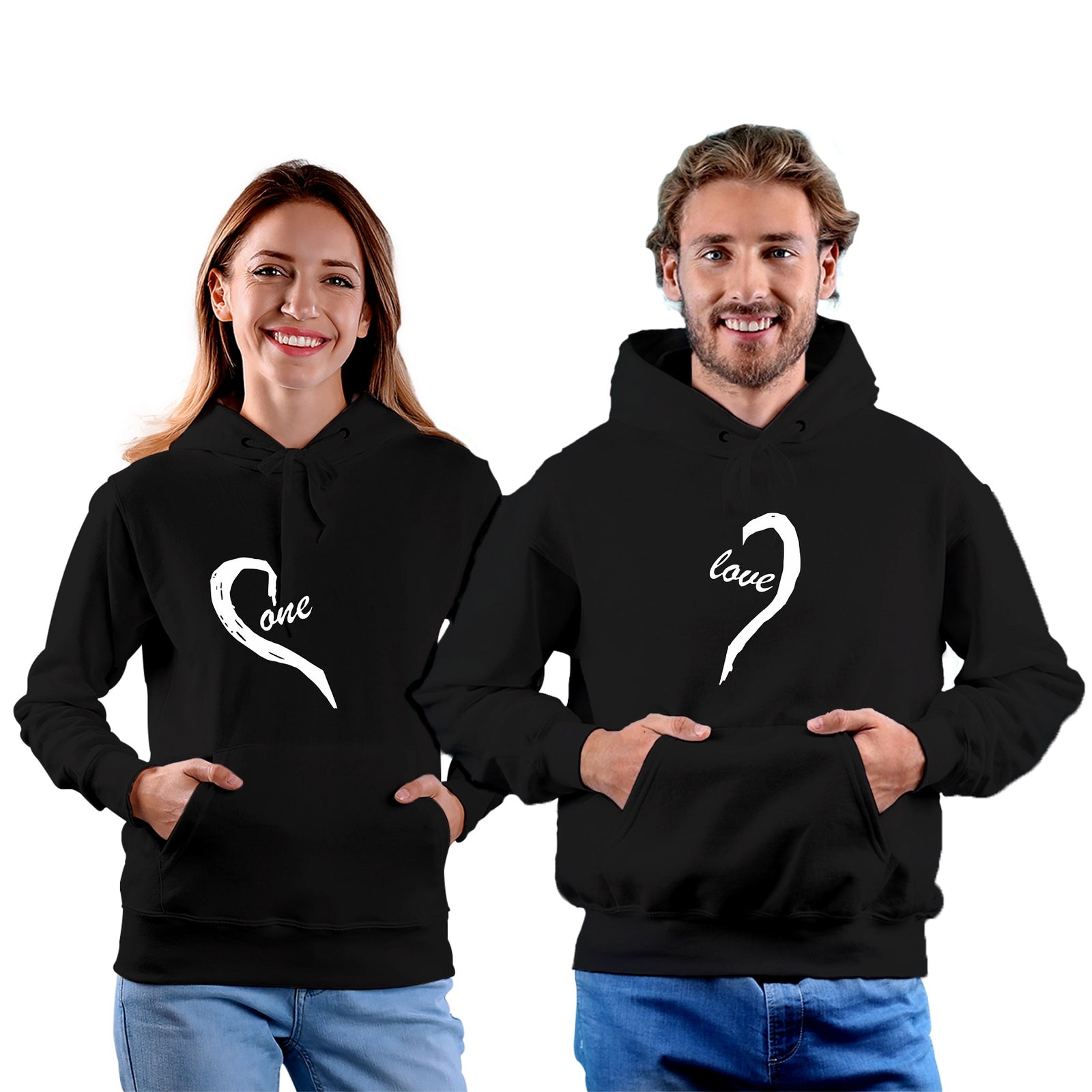 One Love Black Matching Hoodie