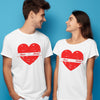 Heart With Customize Name-Couple T-shirt
