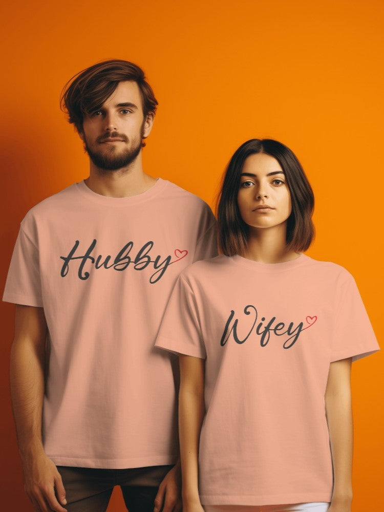 Hubby Wifey Couple T-shirt Design  Female