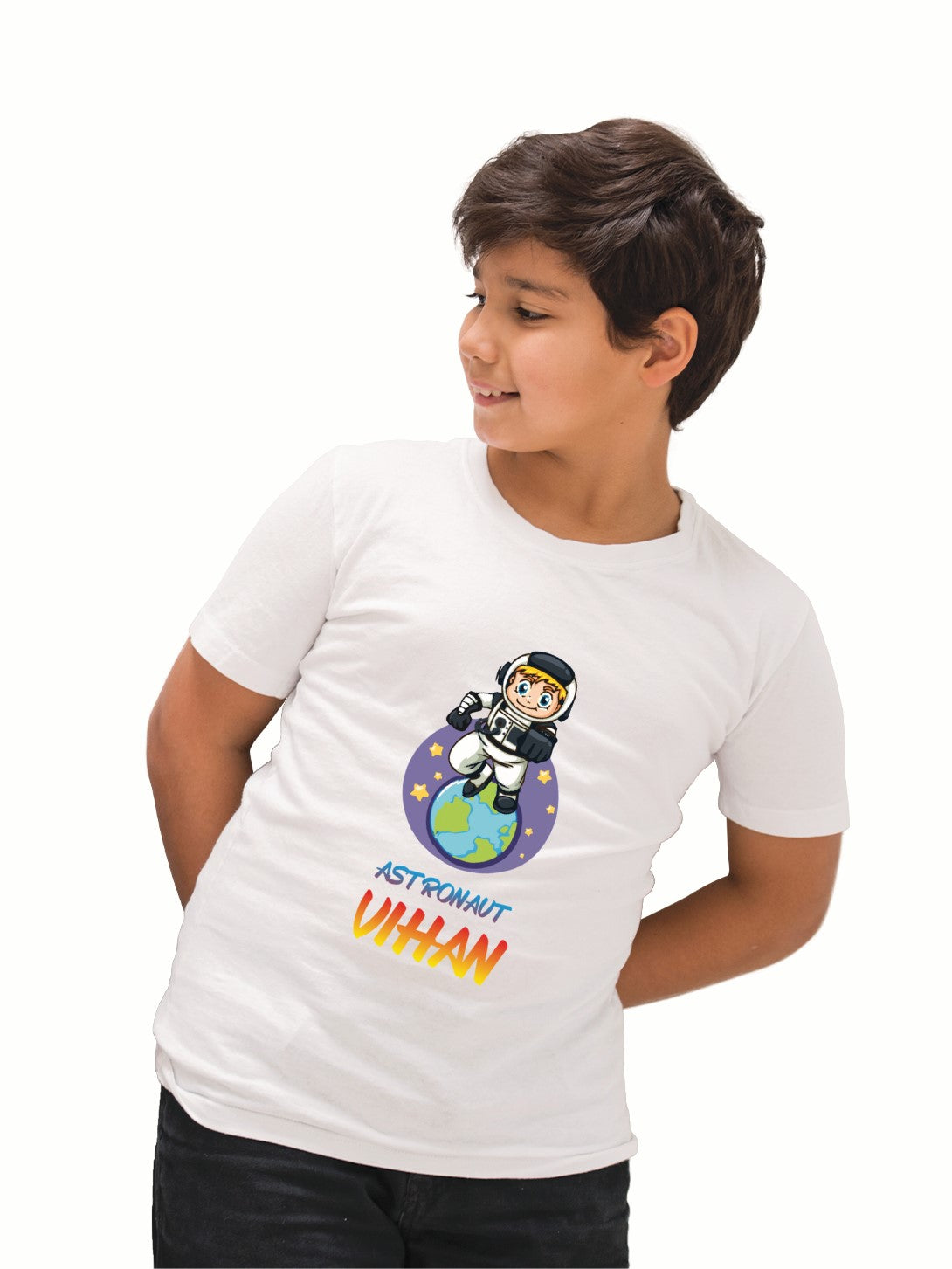 Astronaut design with Custom Name on T-shirt