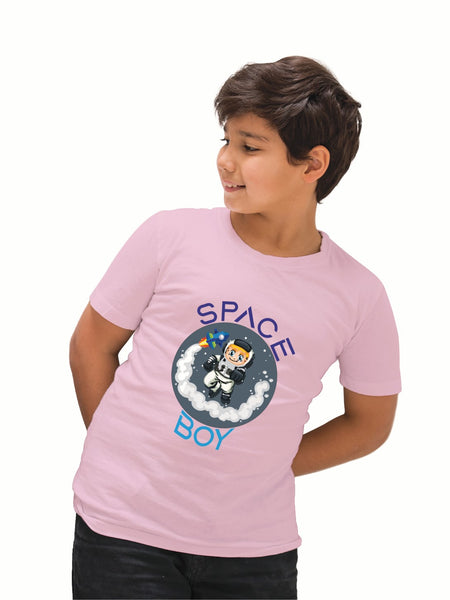 Space boy with custom name t-shirt