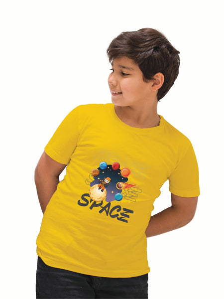 Space boy with custom name t-shirt