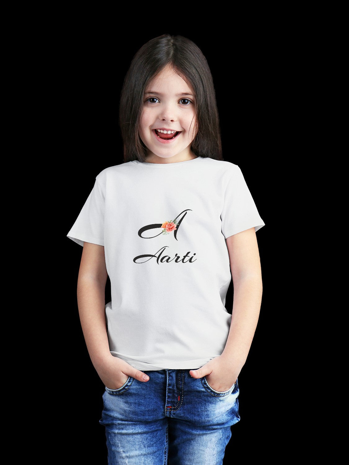 Girl's Name Letter with Name on T-shirt