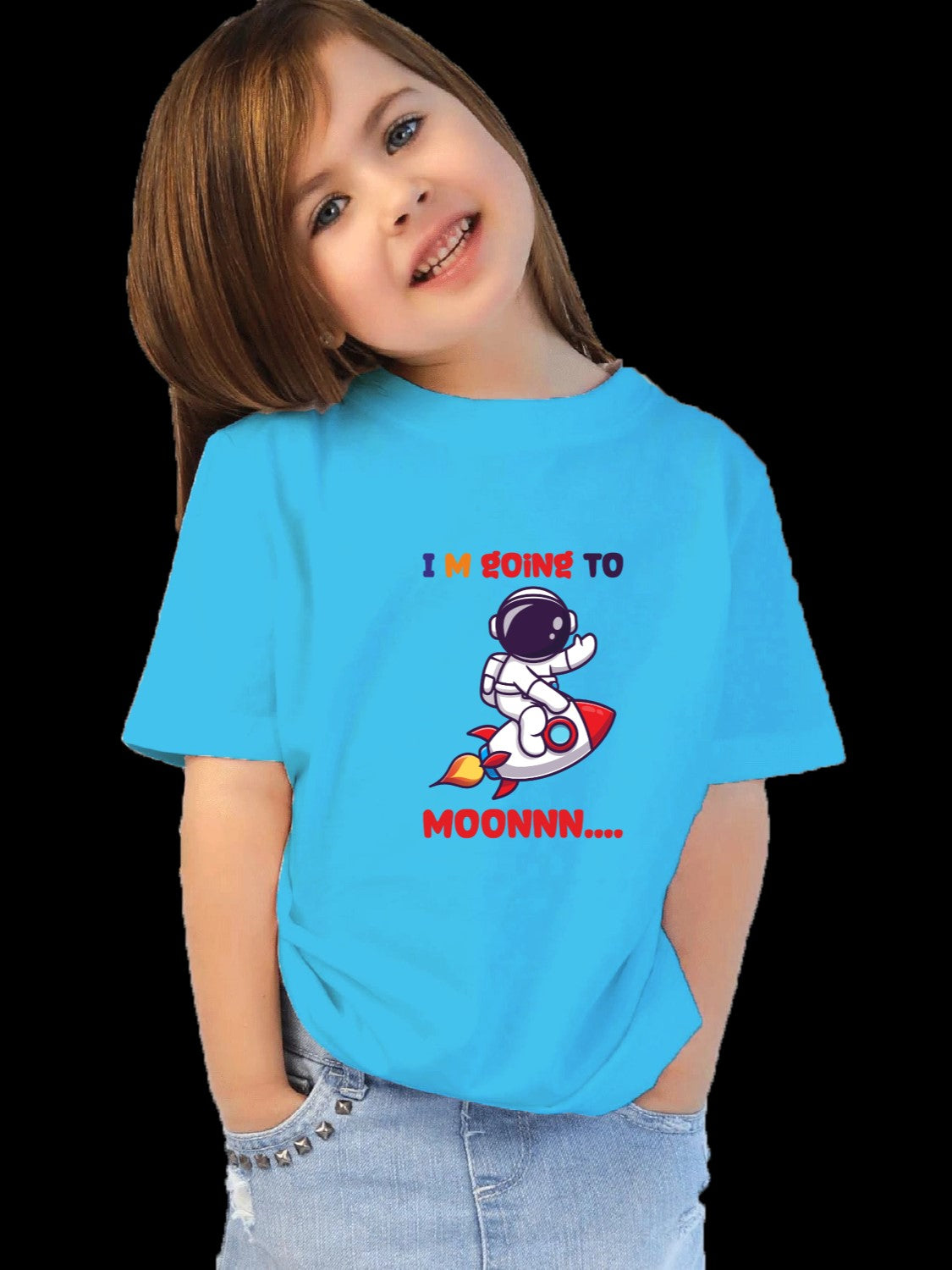 I am going moon - cotton space t-shirt for girls