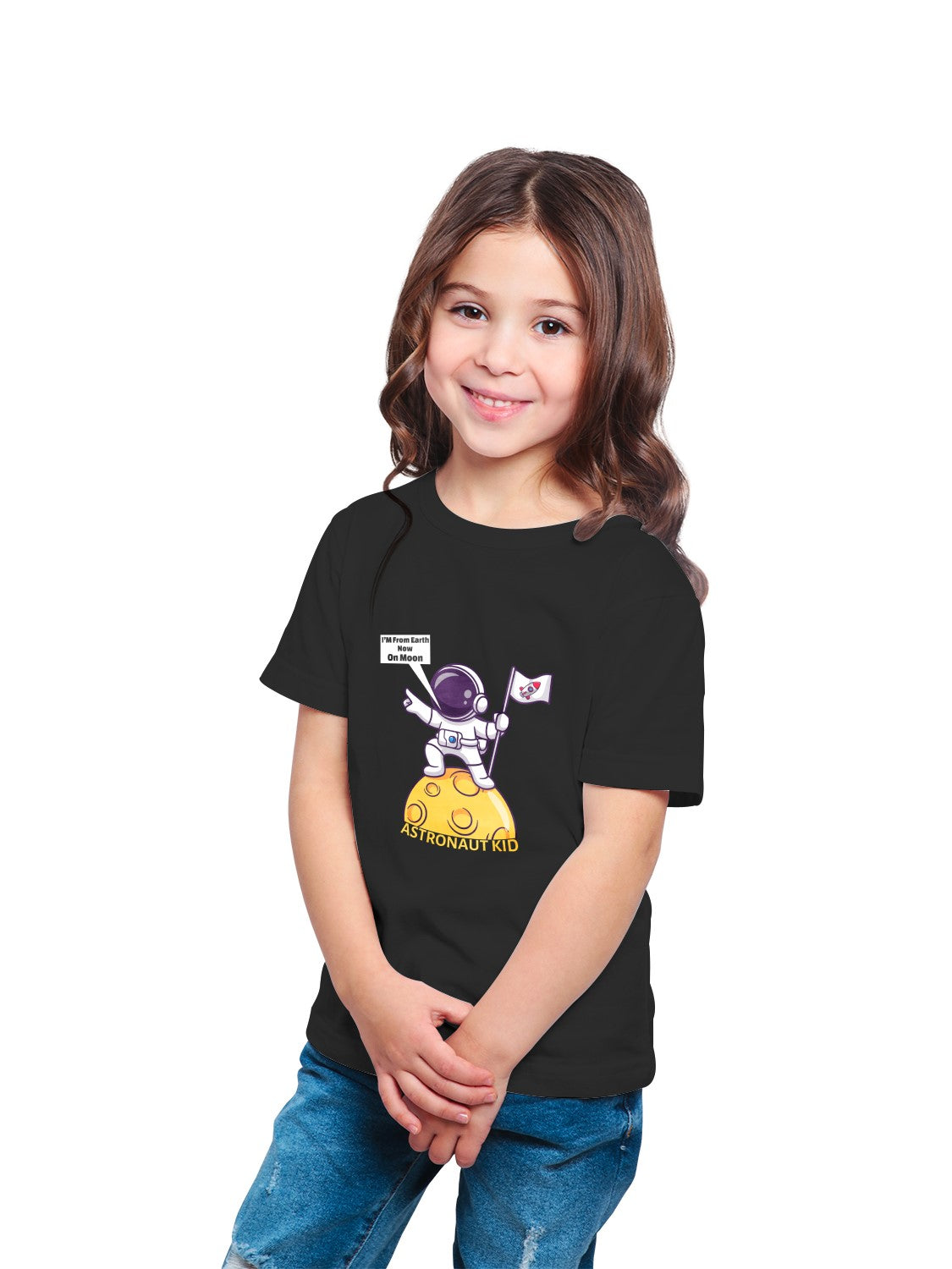 I am on the moon - girls space t-shirt