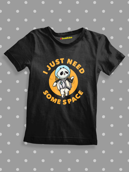 Space suit with panda T-shirt