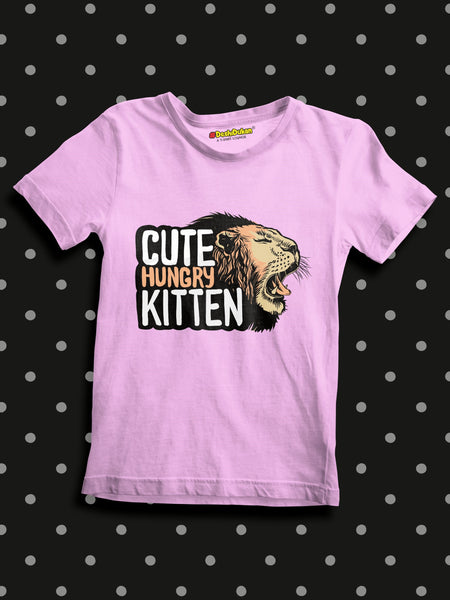 Cute Hungry Kitten Kids T-shirt