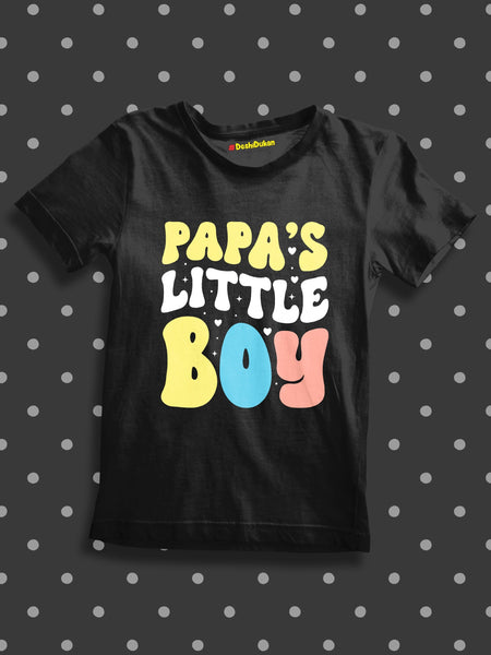 Papa's Little Boy Kids T-shirt