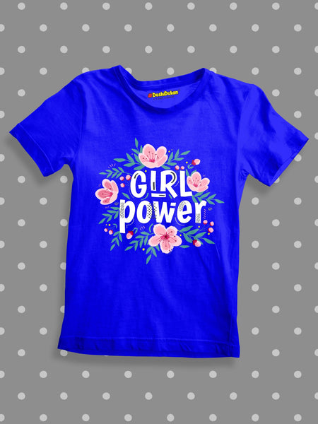 Girl Power With Flower For Girl T-shirt