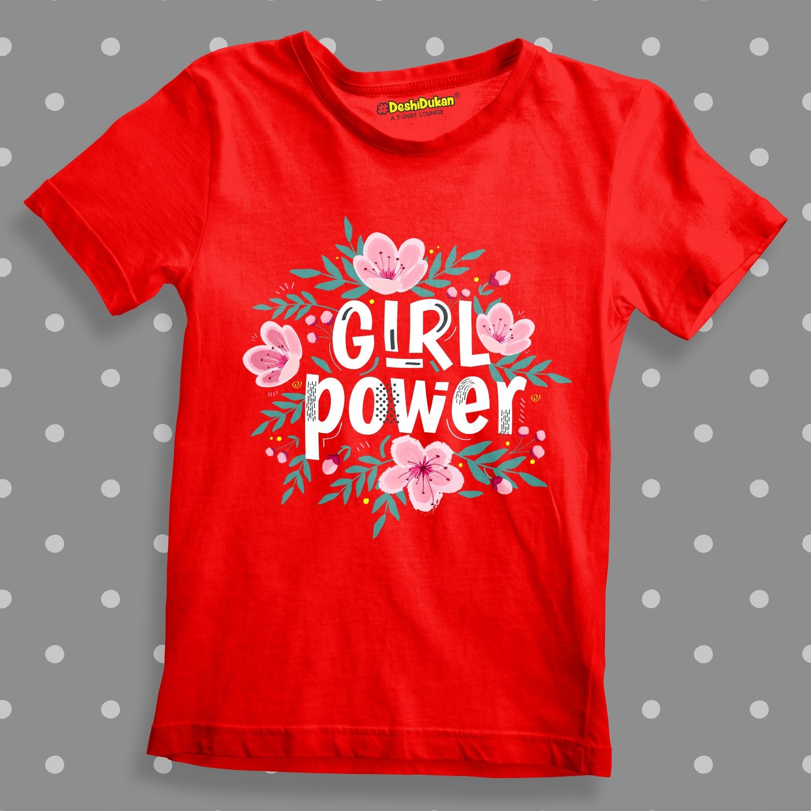 Girl Power With Flower For Girl T-shirt Royal Blue 1-2 Year
