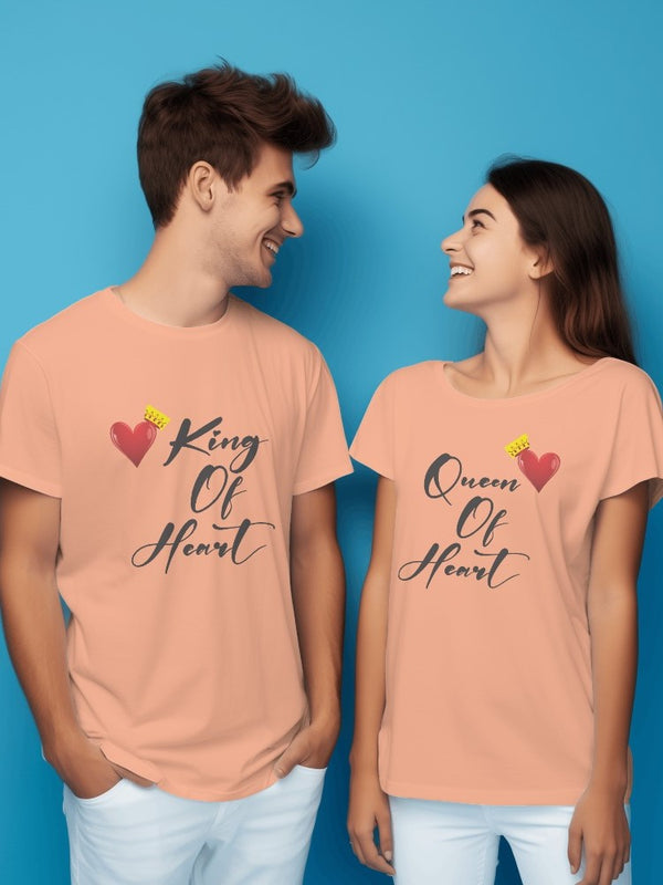 King Queen Of Heart Couple T shirt Pair Buy Online DeshiDukan Tshirt Lounge