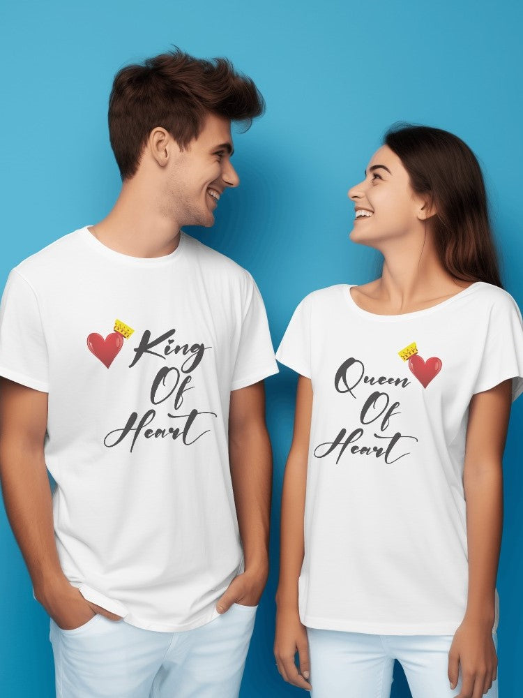 King-Queen Of Heart Couple T-shirt Pair