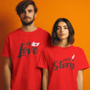 Love Story Unique Couple T-Shirts Design