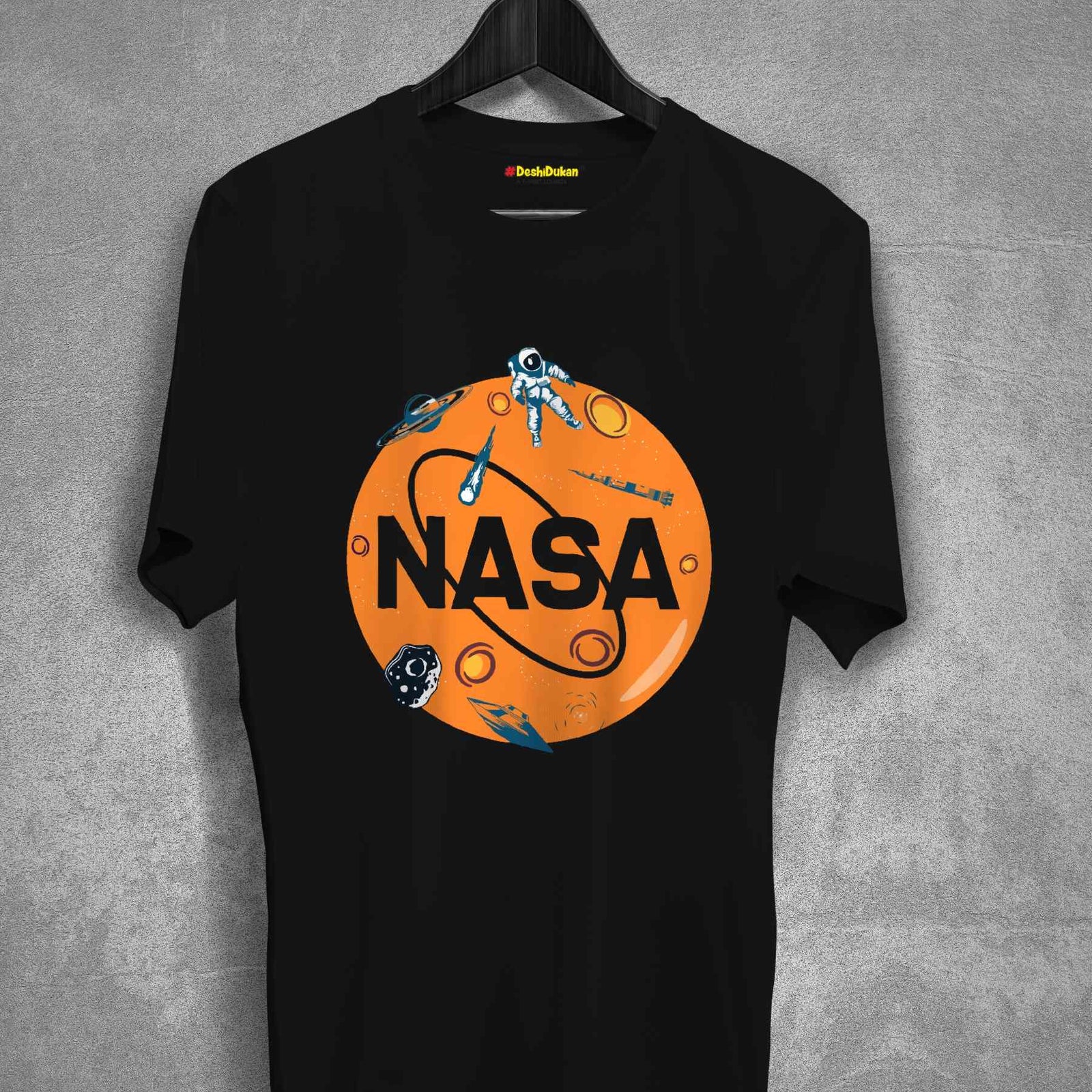 Nasa With Orange Planet T-shirt