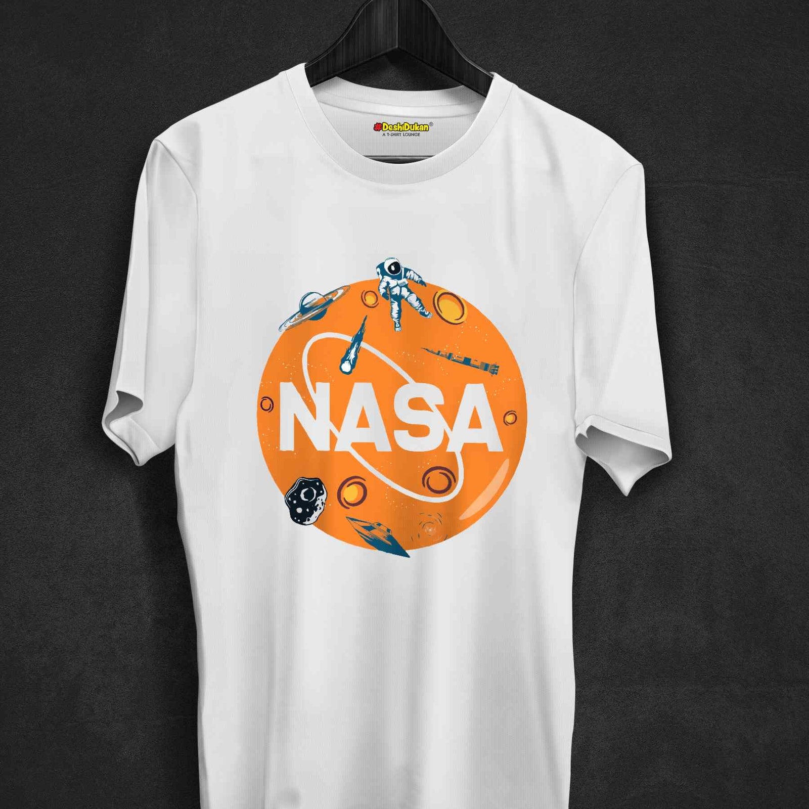 Nasa With Orange Planet T-shirt