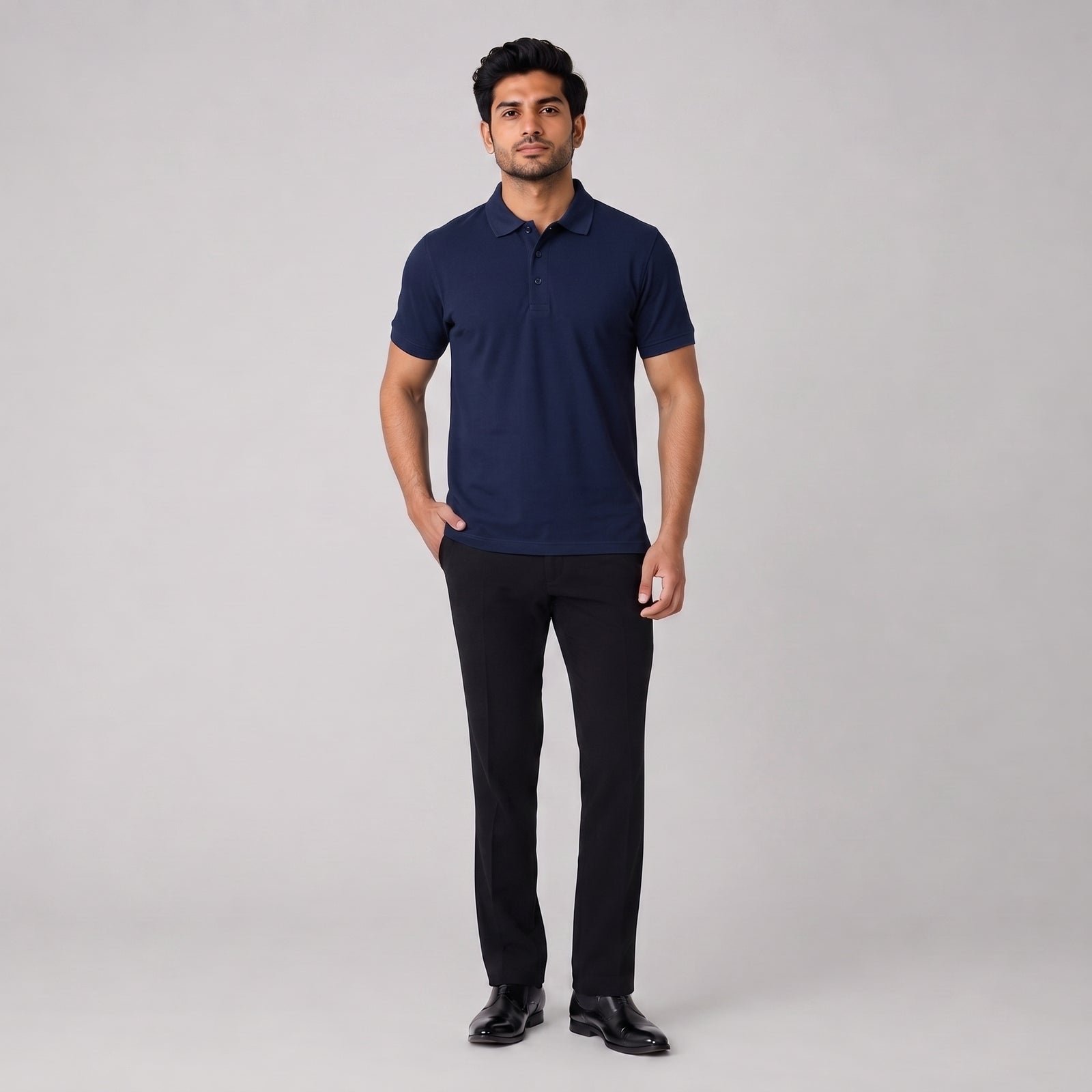 Industrial Back Office Uniform | LOOMBA PRIME Premium Cotton-Polyester Polo T-Shirt