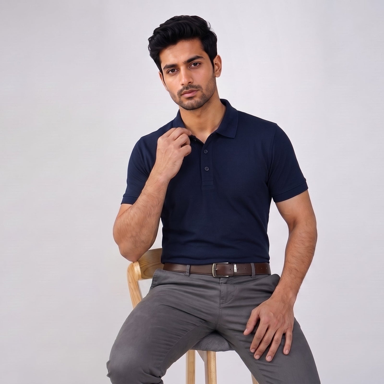 Industrial Back Office Uniform | LOOMBA PRIME Premium Cotton-Polyester Polo T-Shirt