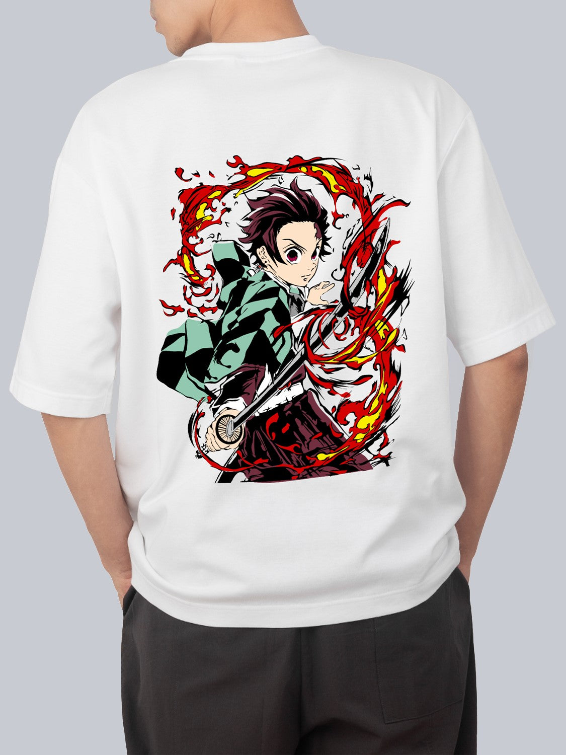 Demon Slayer Tanjiro Kamado Printed Oversized T-Shirt