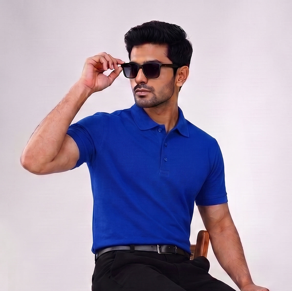 LOOMBA FRUGAL Premium Cotton-Blend Polo T-Shirt