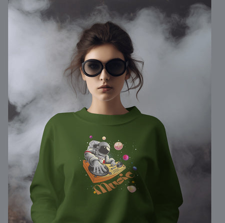 Robot playing music sweatshirt