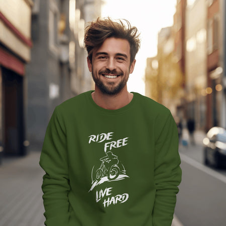Ride free live hard sweatshirt for bikers