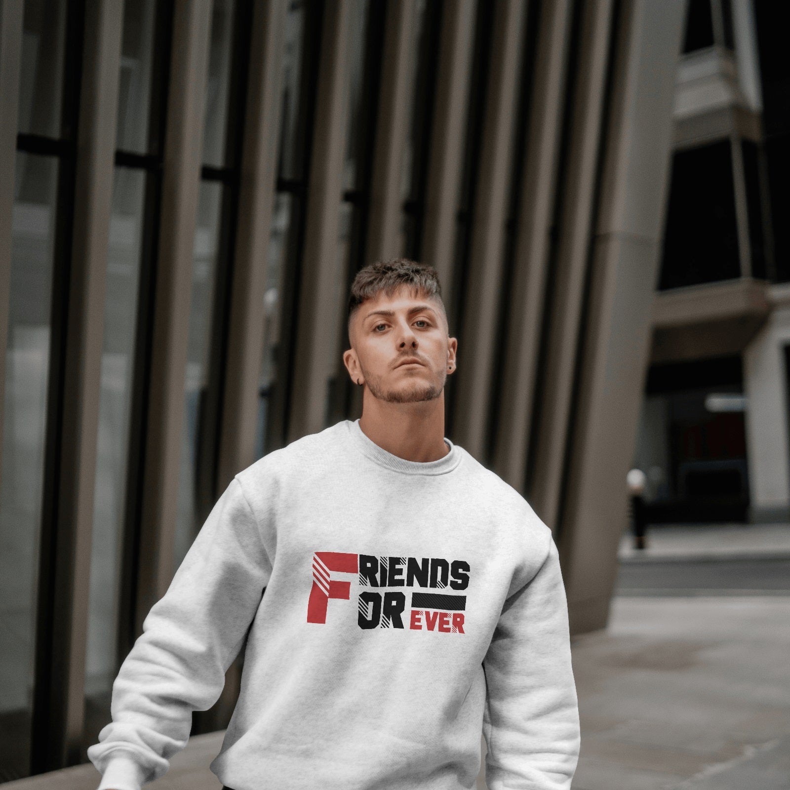 Friends Forever White Sweatshirt DeshiDukan Tshirt Lounge
