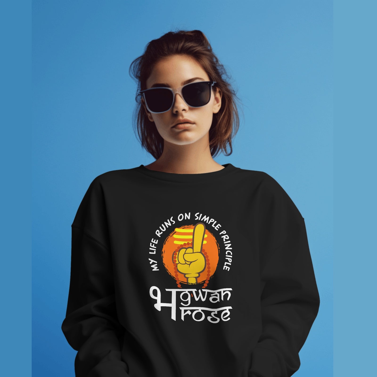 Bhagwan Bharose Black Sweatshirt