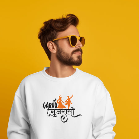 Garvo Gujarati White Sweatshirt