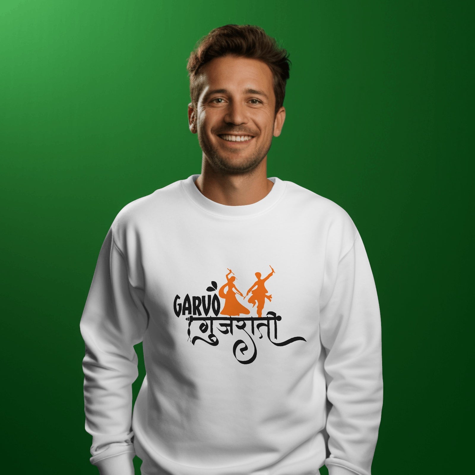 Garvo Gujarati White Sweatshirt