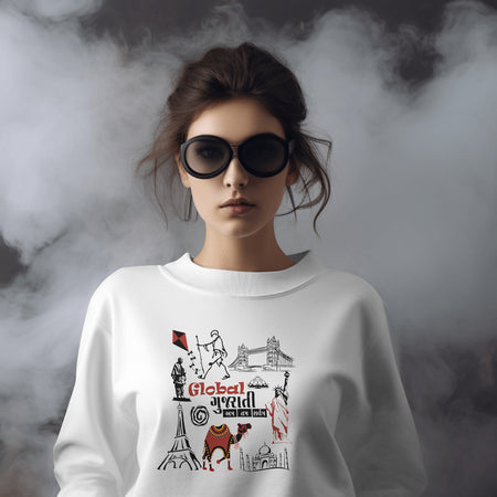 Global Gujarati White Sweatshirt