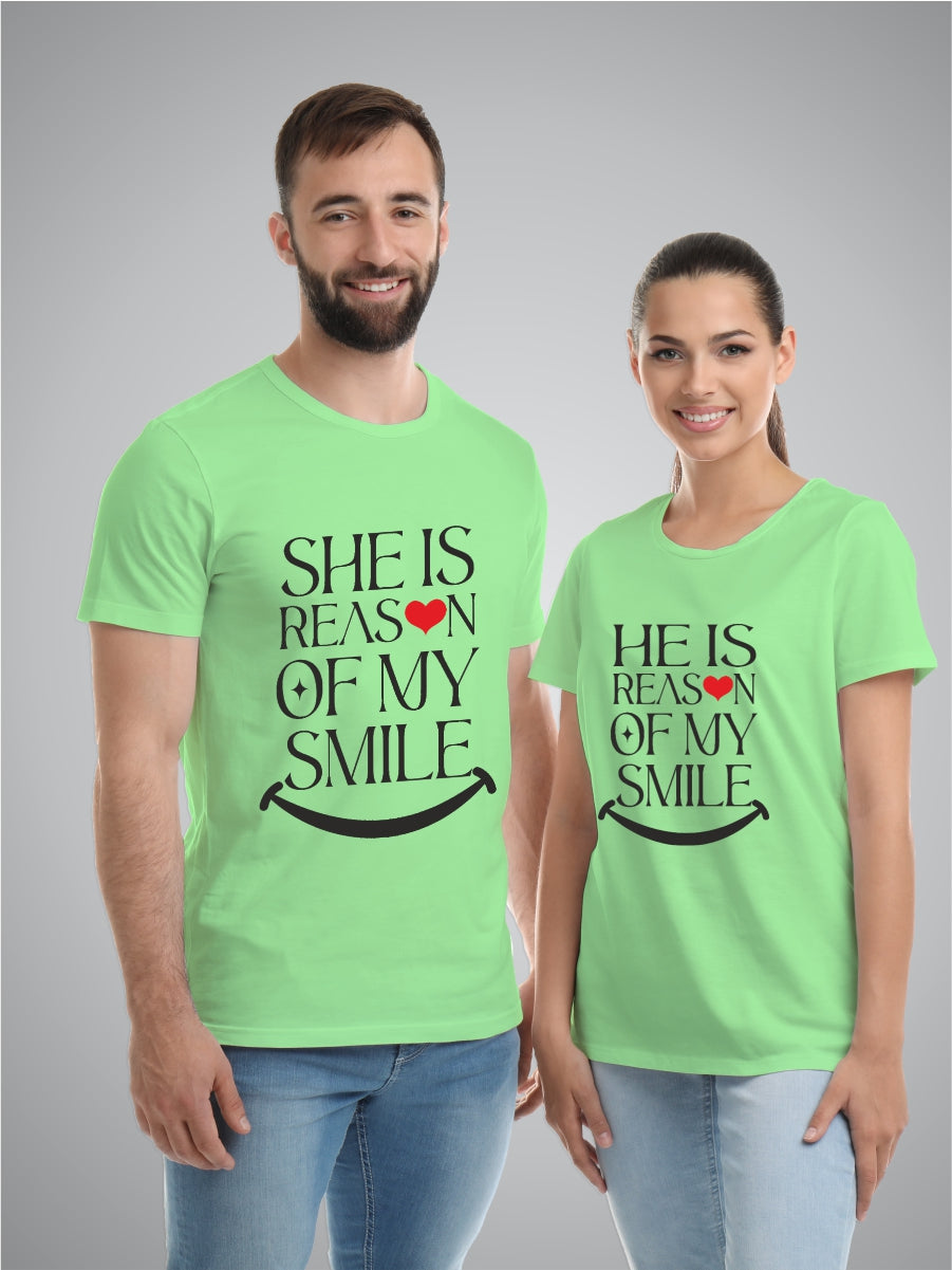 Reason of each other's smile couple t-shirt design