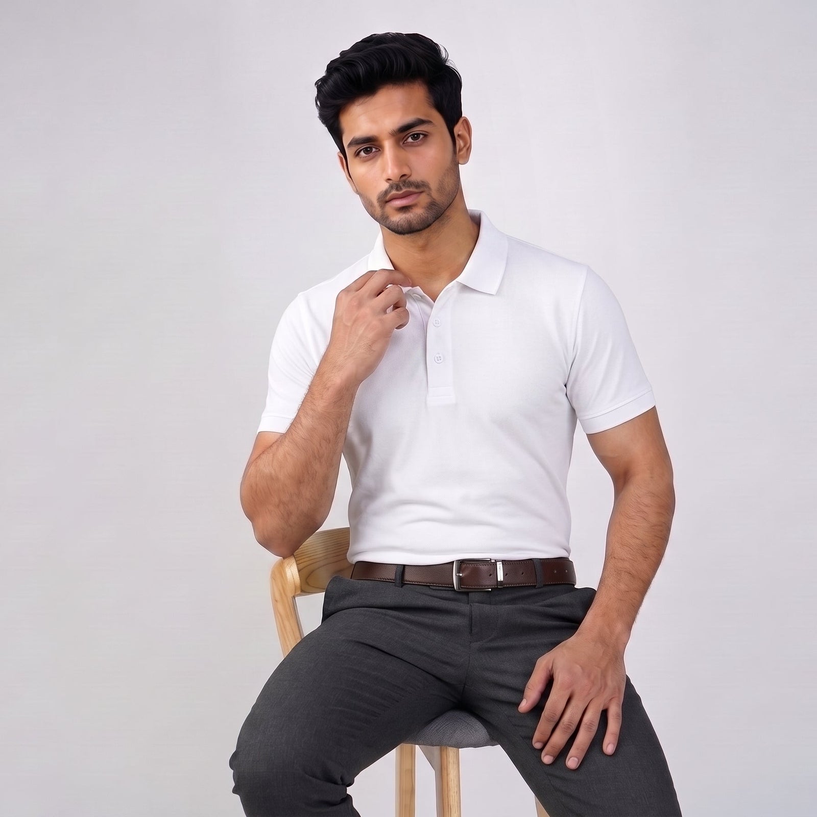 Industrial Back Office Uniform | LOOMBA PRIME Premium Cotton-Polyester Polo T-Shirt