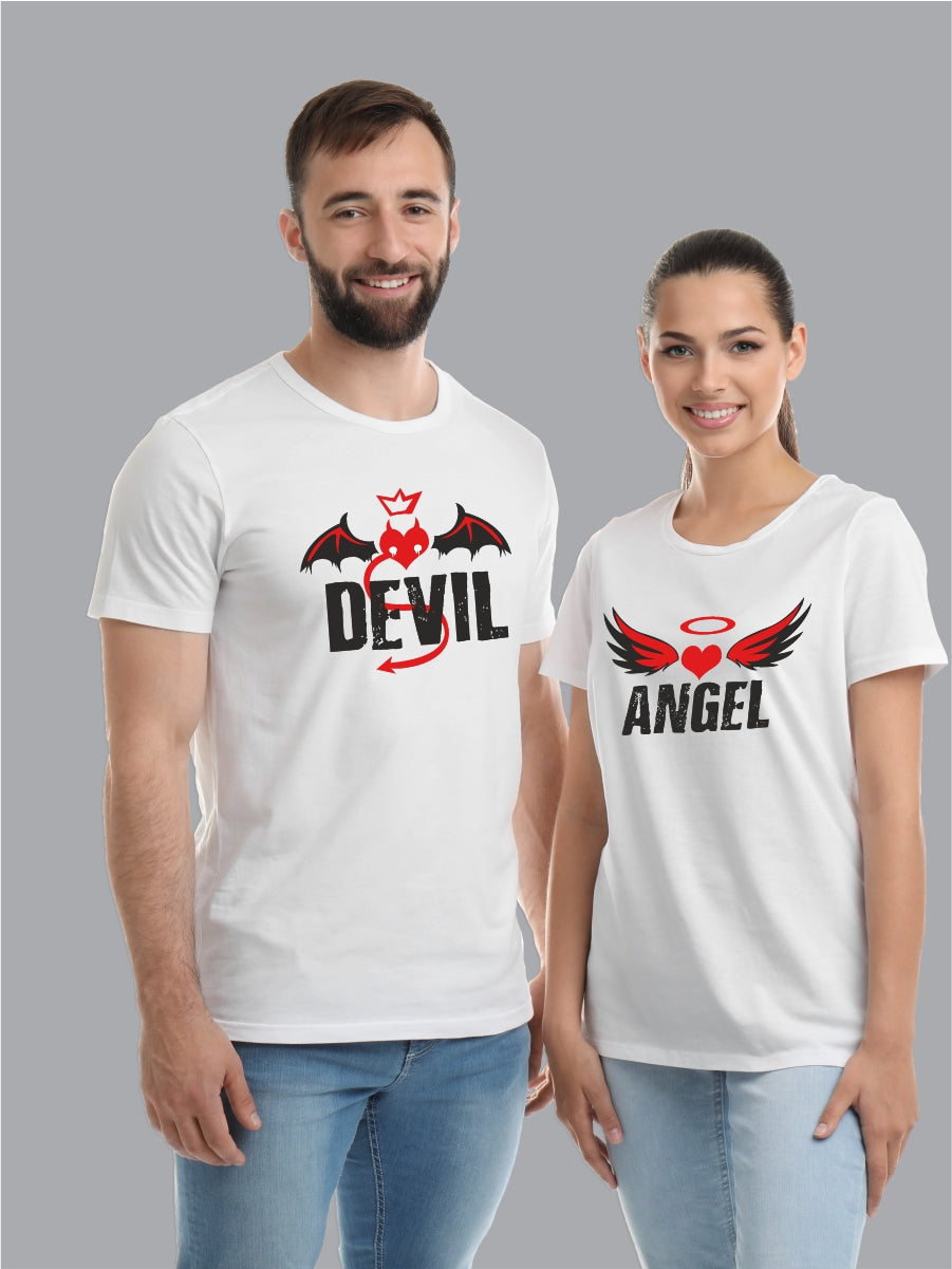 Angel - Devil Couple Cotton T-Shirts