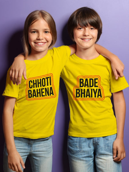Bade Bhaiya Chhoti Bahena - Brother Sister Matching Cotton T-shirt