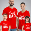 Cool Mom, Dad, Son, Daughter Family T-Shirts (Combo of 4)