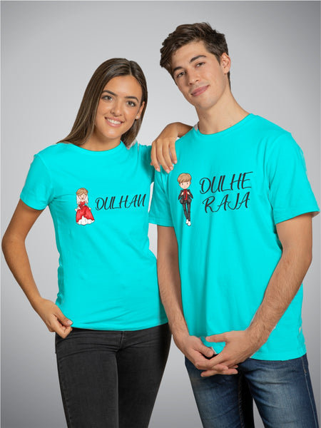 Dulha Dulhan With Cartoon Couple T-shirt Pair
