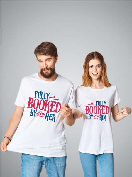 Fully Booked By Him & Her | Couple T-Shirts