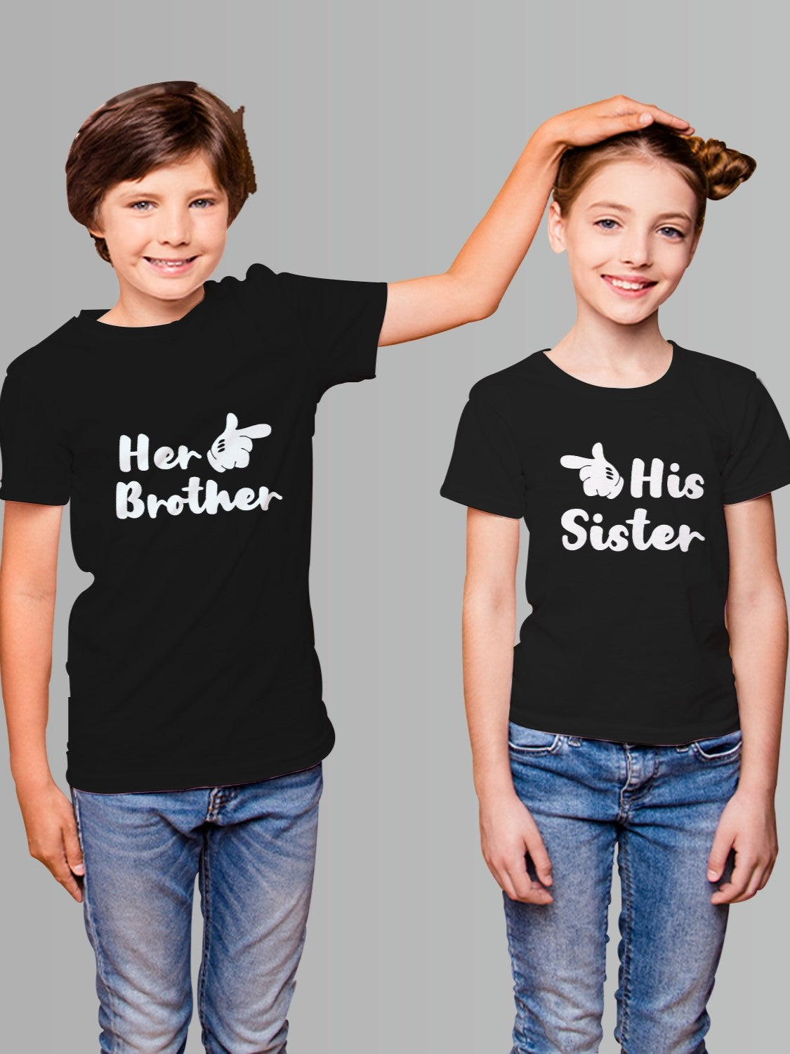Her Brother -His Sister Rakhi T-shirt