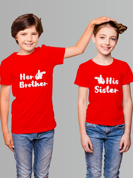 Her Brother -His Sister Rakhi T-shirt