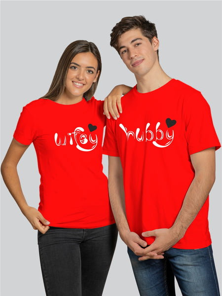 Hubby Wifey - Latest Red Couple T-Shirts