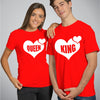 King Queen Heart - Cotton Couple T-Shirts Pair