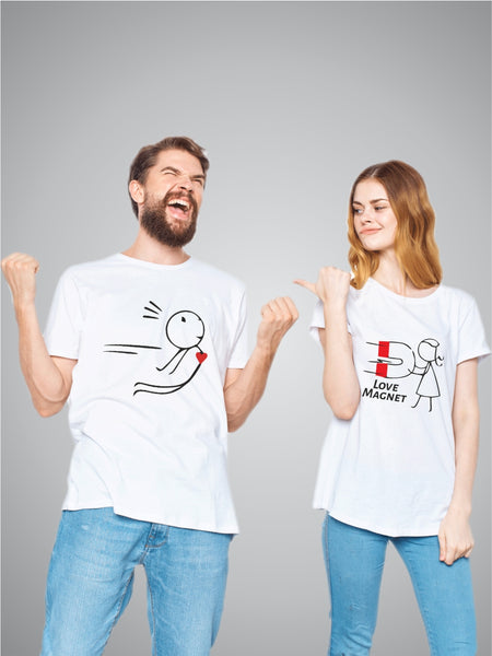 Love magnet twinning t-shirt pair