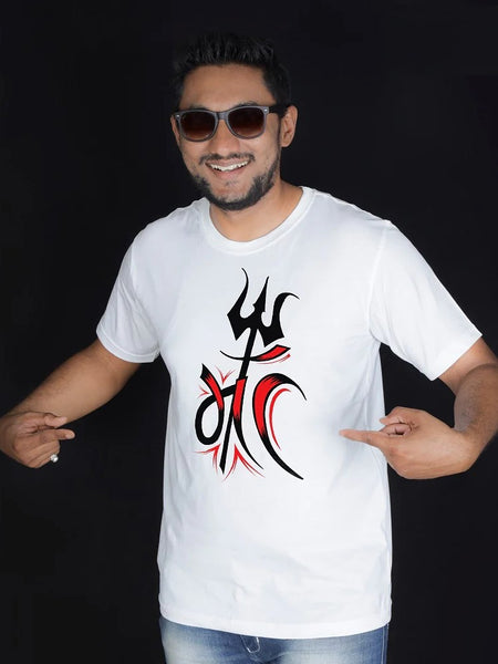 Maa With Trishul - Cotton T-Shirts